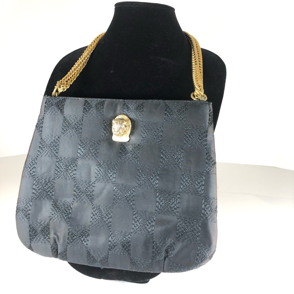 Ruth Saltz Vintage Black Cougar bag w gold chain